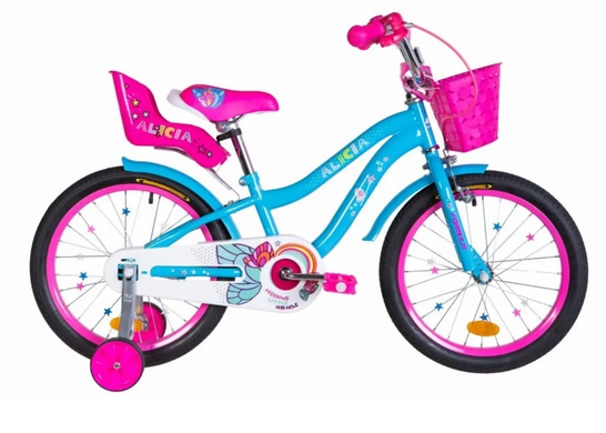 Велосипед 18 Formula ALICIA рама 9 бірюзовий з багажником для ляльок з корзиною Pl з крилом St 2024