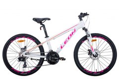 Велосипед 24" Leon JUNIOR AM DD 2021 (бело-малиновый с оранжевым)