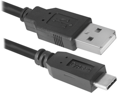 Кабель Defender (87492)USB09-03PRO USB(AM)-C Type чорний 1м, blister