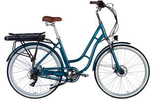 Велосипед з електроприводом 28" AL Dorozhnik eCORAL DD FR рама-19" 48B 12.5А*г 500Вт темно-бірюзовий YS 767 2025