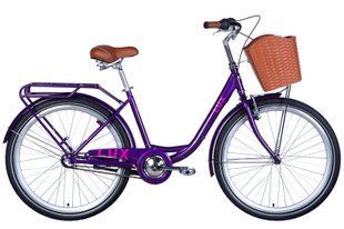 Велосипед ST 26" Dorozhnik LUX планет. з багажником задн St з кошиком Pl з крилом St 2024 (сливовый )