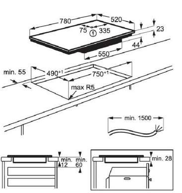 Варочная поверхность индукционная Electrolux EIV83443BW