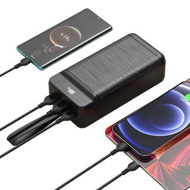 Портативний зарядний пристрій XO PR157 - 40000 mAh 3-Input PD20W + QC22.5W with light (Black)