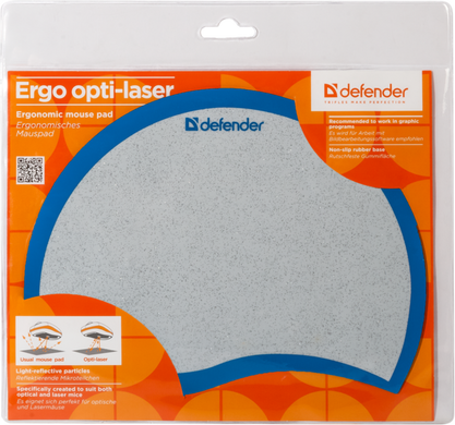Килимок для мишi Defender Ergo opti-laser Blue пластиковий, синій
