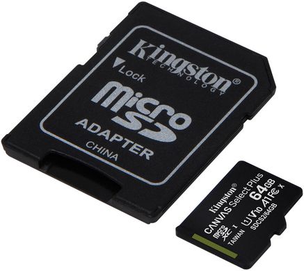 Карта памяти Kingston 64GB microSDHC 100R (SDCS2 / 64GB-2P1A)