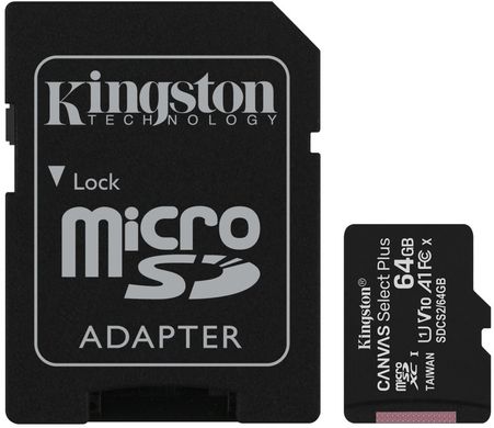 Карта памяти Kingston 64GB microSDHC 100R (SDCS2 / 64GB-2P1A)