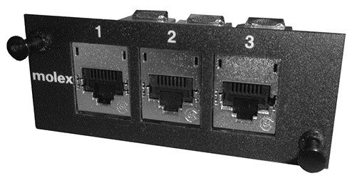 Модуль Molex 3xModule DG STP adapter plate, Unloaded, Black