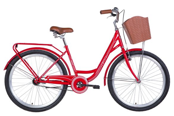 Велосипед 26" Dorozhnik CRYSTAL 2021 (червоно-білий)