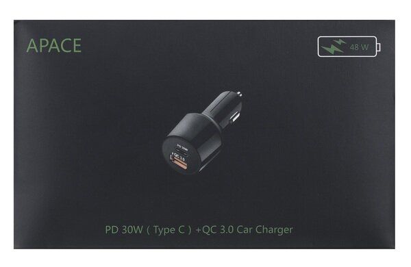 авто зарядка T-Phox 48W Fast Charge - TYPE-C PD 30W+QC 3.0 18W (Чорний)
