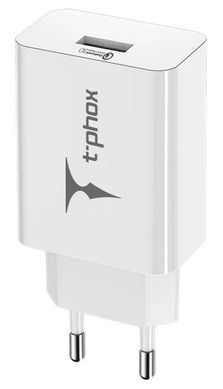 мережева зарядка T-Phox Tempo 18W QC3.0 USB Charger (Біла)