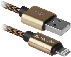 Кабель Defender ACH01-03T USB(AM)-Lighting 1m, 2.1A Gold (87806)