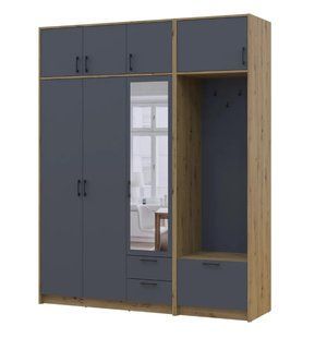 Шафа для одягу Doros Ронді Дуб Артізан/Графіт (DRS-012140)