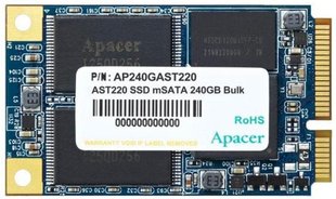 SSD внутрішні ApAcer AST220 240GB mSATA TLC (AP240GAST220-1) комп'ютерний запам'ятовувальний пристрій