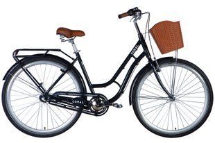 Велосипед AL 28" Dorozhnik CORAL планет. планет. з багажником задн St з кошиком Pl з крилом St 2024 (темно-сірий)