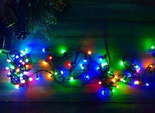 Електрогірлянда світлодіодна лінійна зі спалахом, кольорова 100 LED, 10М, 220V, 3W