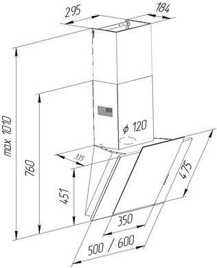 Витяжка з нахилом Pyramida NR-MV 50 M BL