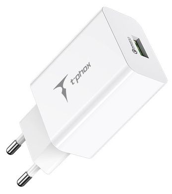 мережева зарядка T-Phox Tempo 18W QC3.0 USB Charger (Біла)
