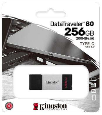 Flash Drive Kingston DT80 256GB, Type-C, USB 3.2