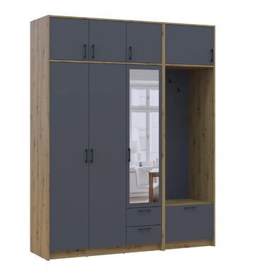 Шафа для одягу Doros Ронді Дуб Артізан/Графіт (DRS-012140)