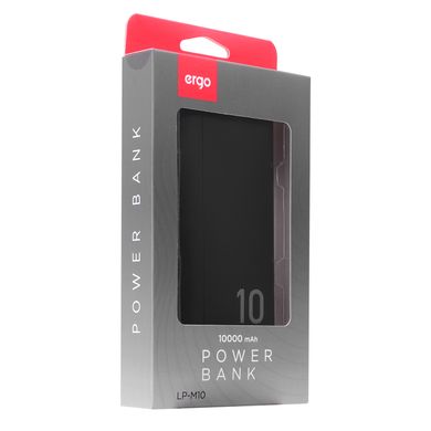 Портативна батарея Ergo LP-M10 - 10000 mAh Li-pol TYPE-C Black