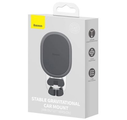 Автотримач Baseus Stable Gravitational Car Mount (Air Outlet version) Black (SUWX000001) K