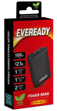 Портативное зарядное устройство Eveready PX10M - 10000 mAh Mini (Black)