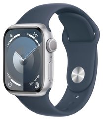 Смарт годинник Apple Watch S9 41mm Silver Alum Case with Storm Blue Sp/b - S/M
