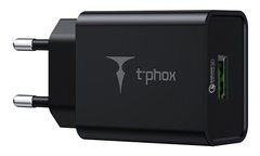мережева зарядка T-Phox Tempo 18W QC3.0 USB Charger (Чорний)