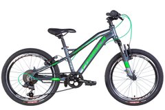 Велосипед AL 20" Formula BLACKWOOD AM Vbr рама- 2022 (темно-сріблястий з зеленим)