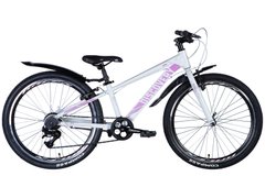Велосипед AL 24" Discovery QUBE Vbr с крылом Pl 2024 (бело-розовый (м))