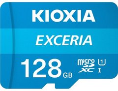 Карта пам'яті Kioxia Exceria microSDHC 128GB Class 10 UHS I (LMEX1L128GG2) + адаптер SD