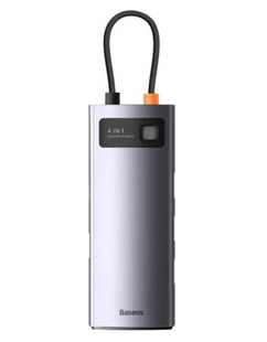 Хаб-адаптер Baseus 4in1 Type-C/USB3.0*4 (WKWG070013) сірий