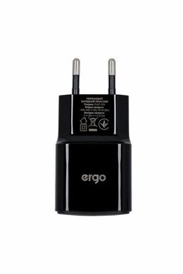 Сетевое зарядное устройство Ergo EWC-120 1xUSB Wall Charger (Black)