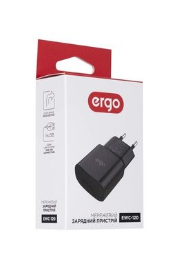 Сетевое зарядное устройство Ergo EWC-120 1xUSB Wall Charger (Black)