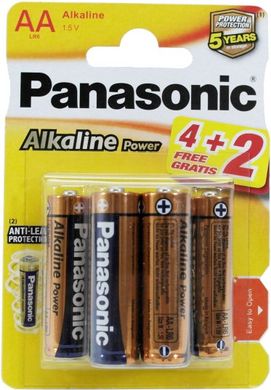 Батарейка Panasonic LR6 Alkaline Power 1x(4+2) шт