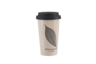 Чашка Limited Edition MINIMALISM 400 мл / з силік.криш./бежева (HTK-028)