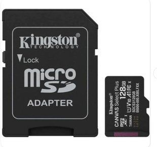 Картка пам'ятi KINGSTON microSDXC 128Gb Canvas Select + Gen3 150MB/s A1 +Ad