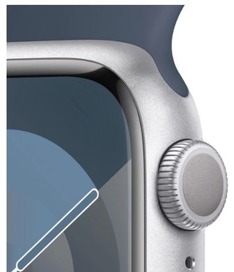 Смарт годинник Apple Watch S9 41mm Silver Alum Case with Storm Blue Sp/b - S/M
