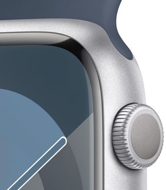 Смарт годинник Apple Watch S9 41mm Silver Alum Case with Storm Blue Sp/b - M/L