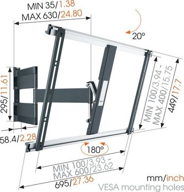 Крiплення настiнне Vogels THIN 545 Black