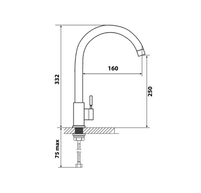 Смеситель кухонный VENTOLUX 355.260 GRAY QUARTZ