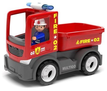 Іграшка Multigo Single FIRE – DROPSIDE WITH DRIVER пожежна вантажівка