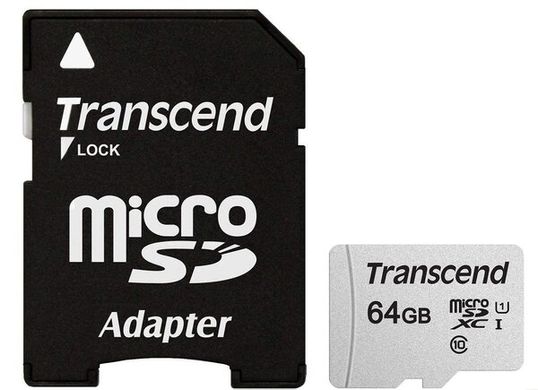 Карта памяти Transcend microSDXC 300S 64GB UHS-I U1 + ad