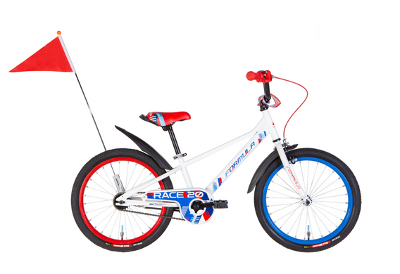 Велосипед 20 Formula RACE 10" білий з червоним та синім з крилом Pl 2024