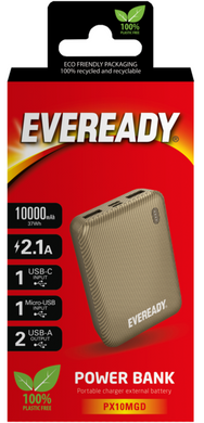 Портативное зарядное устройство Eveready PX10M - 10000 mAh Mini (Gold)