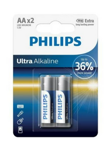 Батарейка Philips Ultra Alkaline щелочная AA блистер, 2 шт
