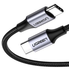 кабель Ugreen US261 Type-C-Type-C 3A Cable Alum. Braid 1м (серый/черный)