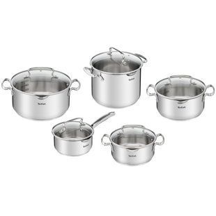 Набор посуды Tefal Duetto Plus, 10 предметов, нержавеющая сталь, стело (G719SA74)