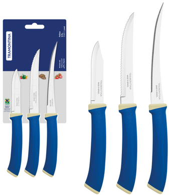 Набір ножів Tramontina FELICE blue, 3 предмети