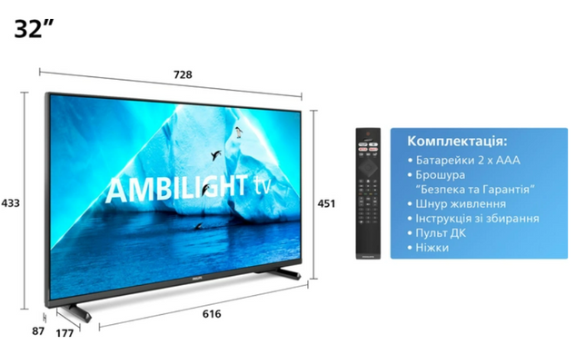 Телевізор Philips 32PFS6908/12